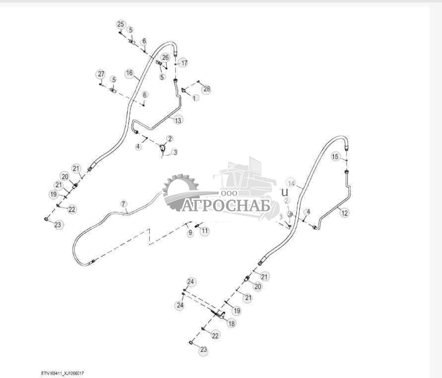 Three Function Hydraulic Lines, High Lift Plus Z-Bar (1 of 3) 